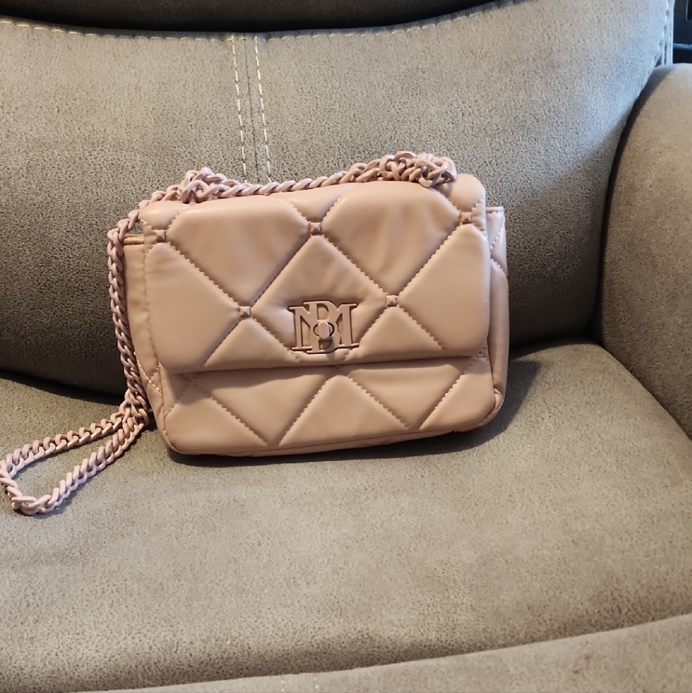 Badgley Mishka Pink Quilted Crossbody HandBag